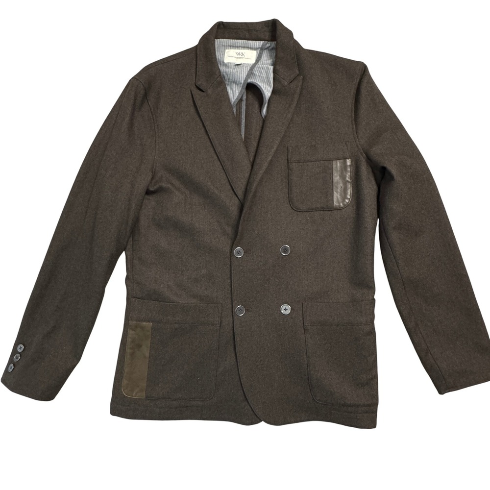 WRK Matteo Gottardi‎ Mens Double Breasted Brown Blazer Jacket M (38) Style